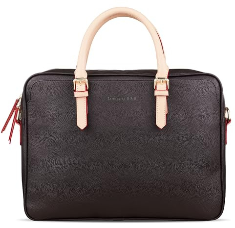 bugatti Ella Businesstasche 15, Aktentasche aus Kunstleder mit Laptopfach, braun