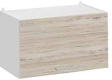 Cuisineandcie - Meuble Haut de Cuisine Eco Noyer Blanchi 1 Porte relevable L 60 cm