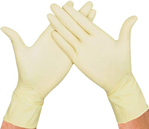 Herrmann Latex-Handschuhe Premium Größe L | Weiß 100 Stück | Einweghandschuhe in praktischer Spenderbox | Ideal für Hygienebereiche - wie Lebensmittelbranche, Kosmetik UVM. (L)
