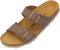 Palado Pantoletten Damen Samos - elegante Sandalen Made in Spain - bequeme Hausschuhe mit dämpfendem Kork-Fußbett - modische Sommerschuhe Matt Taupe UK3,5 - EU36