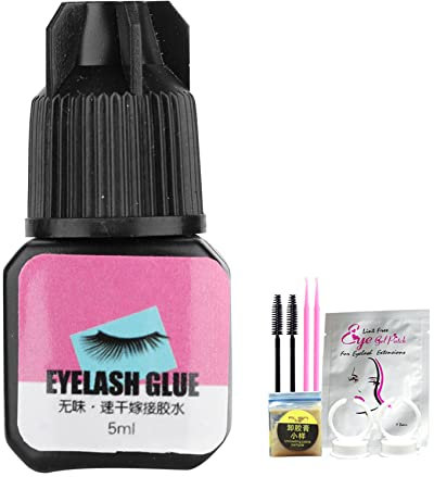 Pegamento Fuerte para Pestañas Postizas, 5ml Pegamento para Extensión de Pestañas Pegamento Profesional sin Látex Tira de Pegamento para Pestañas Pestañas Individuales para Ojos Sensibles