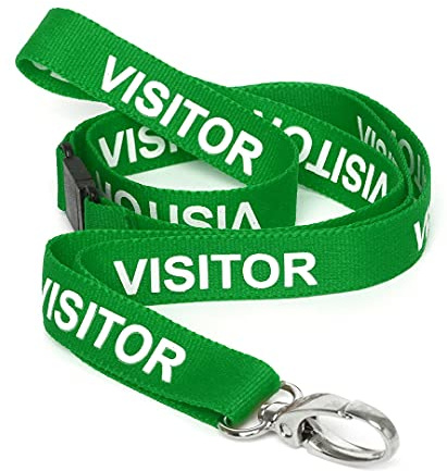 CKB Ltd Visitor LANYARDS Breakaway säkerhetslanyard-halsrem svängbar metallklämma för ID-korthållare – dra snabbfrigörande design, gRÖN, Pack of 10
