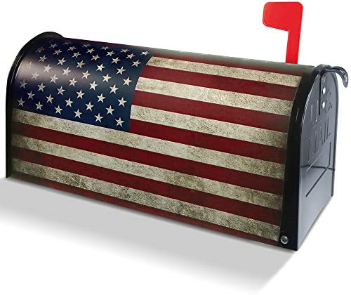 Anley Magnetic Retro US Flag Mailbox Covers 21x18 In - Great Decoration for July 4th Independence Day Memorial Day - Vintage American USA Patriotic Mail box Wraps for Standard Size US Mailbox