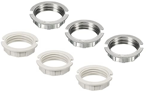 sourcing map G9 Steckdose Lampe M20 Schirmhalterung Adapterring für Leuchten Weiß Paket von 6