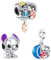 Doyafer argent sterling 925 Dessin animé animal perles charme pendentif perles bracelet femme charme cadeau ami bracelet 3pcs / Set