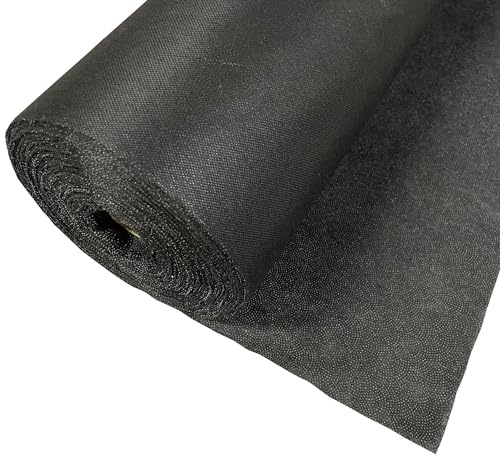 Polyester stryk på mellanfoder tyg kläder sytillbehör ensidig självhäftande foder lätt smältbar 100 cm bred (svart 30 g - 2 meter)