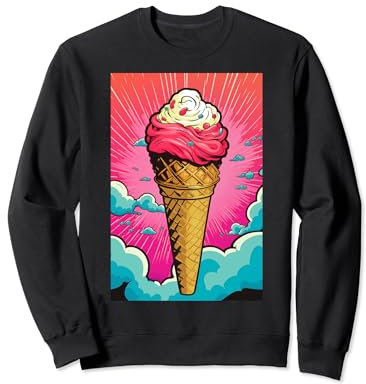 Gaufrier glacé cornet de glace glace pop art vintage rétro glacé café glacé Sweatshirt