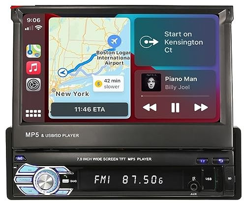 MZZYG Navegación por satélite Pantalla Empotrada Radio De Coche Navegación De Coche Reproductor De Vídeo Multimedia(B MP5-Carplay-CAM)