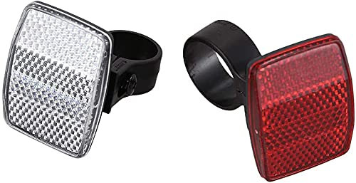 2 STÜCKE Fahrrad Reflektoren Set Vorne Hinten Plus Rad Lichter Fahrrad Radfahren Licht Reflektor Kit für Lenker Sattel Bar Mountainbike Zubehör 30,4 MM