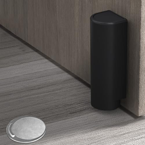 Magnetischer Türstopper, 2024 Neu Türstopper Magnetisch Türstopper Boden Kleben, Selbstklebend Schwer Türhalter, Tür Stopper Ohne Bohren, Wind-Resistant Silent Door Stop (Schwarz)
