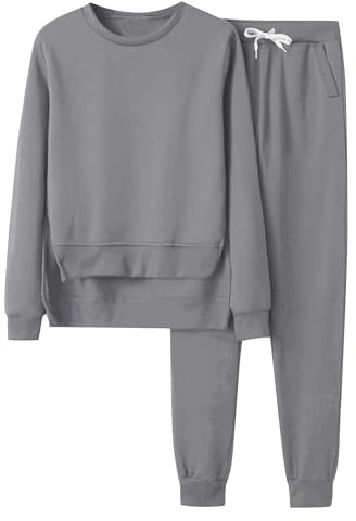 Tute Donna Casual Leggera Tuta Da Casa Curvy Pullover Felpa Senza Cappuccio E Jogging Pantaloni Set Coordinati Abbigliamento Elegante Morbida Completi 2 Pezzi Ginnastica Workout Fitness Outfit