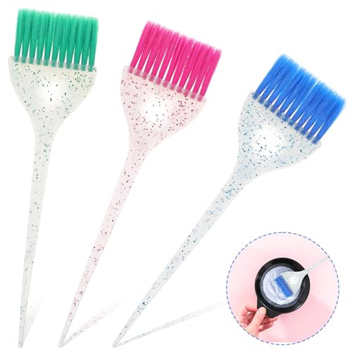 TIESOME 3 Pieces Hair Dye Brush Set, Precision Applicator Brush Coloring and Styling Tint Applicator for Home and Professional Use Hair Salon Tools