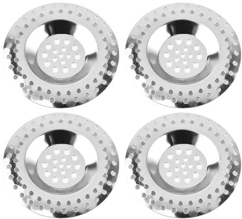WOLMIK Filtro de drenaje – 4 filtros de fregadero de acero inoxidable, tapón de colador de fregadero de cocina, protector de drenaje antiobstrucción, filtro de drenaje, evita obstrucciones, para