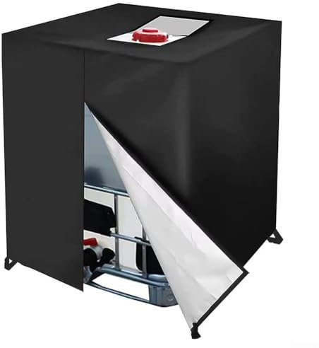 RANRAO Protezione per serbatoio dell'acqua con pioggia, impermeabile, antipolvere, con cerniera, copertura per serbatoio dell'acqua (600 l, 120 x 80 x 100 cm)