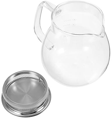 Ciieeo Macchina Per Caffè Manuale Caffettiera in Vetro 500ml, Caffettiera Filtro in Acciaio, Portacaffè Coperchio Per Cucina, Ristorante e Ufficio