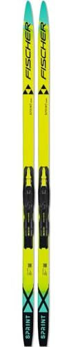 FISCHER Unisex Sprint Crown Mounted Skis | Durable Lightweight Functional Technology-Rich Outdoors Winter Sports Nordic Skis for Young Cross-Country Beginners | Bindings Included, 130