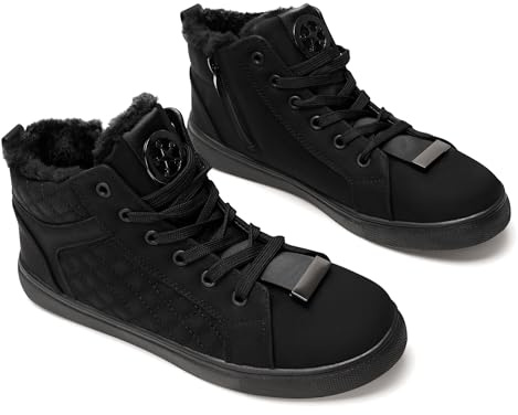 GLAMORA Stivaletti casual invernali da donna giovane, caldi con morbida fodera in pelliccia, suola antiscivolo e cerniera laterale, design urbano giovanile e confortevole ideale per l'uso quotidiano