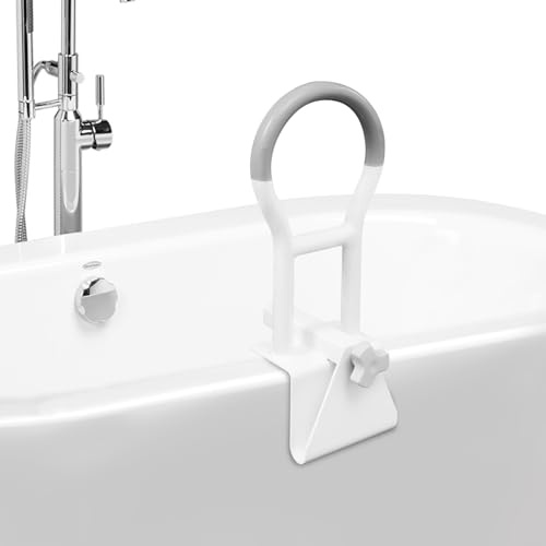 Maniglia per vasca da bagno, maniglia per doccia in PVC, per vasca da bagno da 8-16 cm, spessore esterno del bordo, maniglie per anziani, 15 × 19 × 49 cm