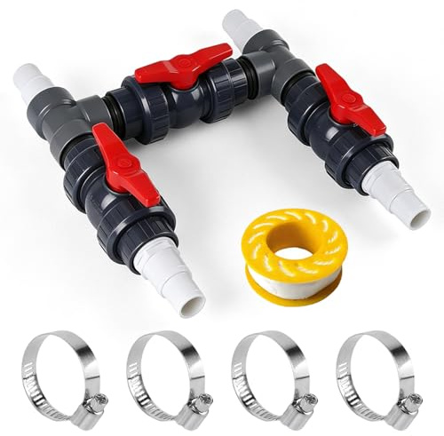 XJJAUGKLY Bypass set för värmepumpar Ø 50 mm, poolanslutningsset inkl. 32 mm & 38 mm slangar och adaptrar, pool solmjuk för pooluppvärmning, poolvärmepump och solsystem