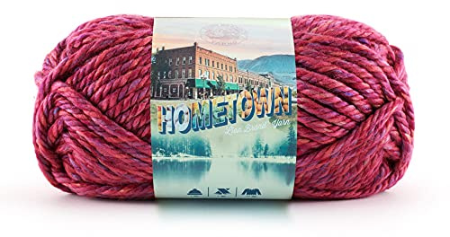 Lion Brand Yarn Hometown Yarn, Super-Bulky Yarn for Knitting, Crocheting, and Crafting, 1 Pack, Phoenix Azalea