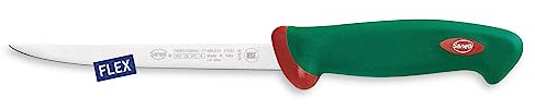 Sanelli Premana Professional Coltello da Filettare Pesce, Acciaio Inossidabile, Verde/Rosso, 16 cm