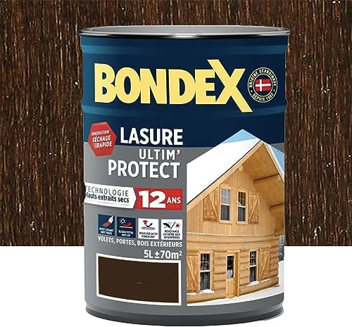 BONDEX - LASURE ULTIM'PROTECT 12 ANS - Peinture Satinée Haute Tenue - Satin - Chêne Rustique - 5L