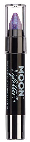 Iridescent Glitter Paint Stick / Body Crayon makeup for the Face & Body by Moon Glitter - 3.5g - Purple