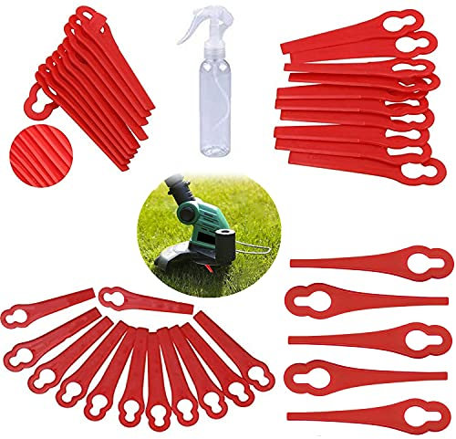 150 Stücke Rasentrimmer Messer Kunststoff Kunststoffmesser Ersatzmesser für Rasentrimmer Florabest FRTA 20 A1 FAT 18B2 FAT 18B3 Zubehör, Kleines Loch 5mm, großes Loch 10mm (150 Stücke)