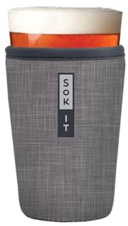 Sok It Pint Sok Beer Glass Sleeve Insulated Neoprene Cover (Anthracite, Pint Glass Sleeve)