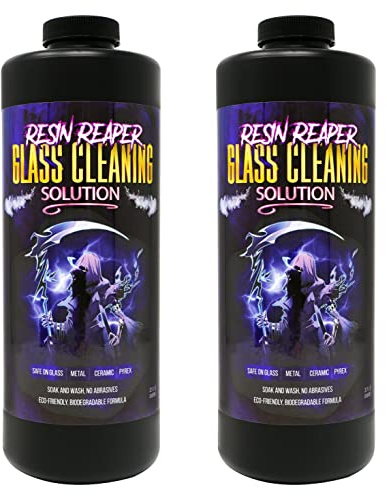 Resin Reaper Glass Cleaner 2-Pack 64 OZ | Pipe Cleaner | Safe on Glass, Metal, Ceramic, and Pyrex | Soak and Wash - No Abrasives - Eco-Friendly, Biodegradable Formula