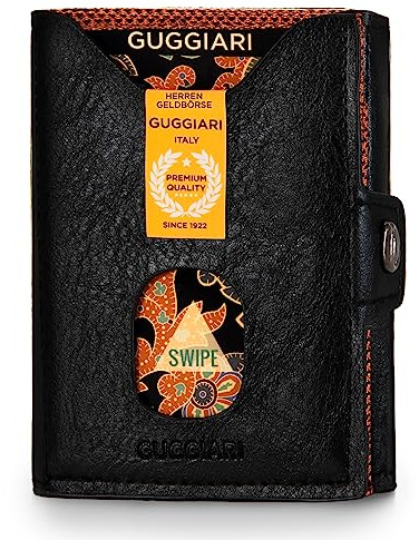 GUGGIARI Zen® Cartera Hombre Cuero de Calidad –Cartera Suave con Monedero, Billetera y Tarjetero - Billeteras para Hombre, Cartera RFID Antirrobo - Carteras para Hombre, Billetera Hombre-Lava