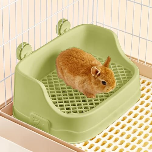 Kaninchen Toilette, Mittelgroß Kleintier Katzentoilette für Käfige Abnehmbar Ecktoilette Töpfchentrainer für Kaninchen Meerschweinchen Hamster Chinchillas (Grün)