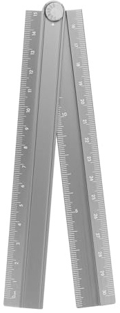 sourcing map Folding Straight Ruler 30cm Metric Aluminum Alloy Protractor Foldable Angle Ruler Geometric Measuring Tool with Angle Line for Architects Artists Office, Gray