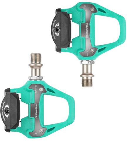 Lightweight Road Bike Pedals SPD-SL Compatible Clipless Cycling Pedals with Cleats | High-Performance Nylon | High-Performance Low-Profile Design for Road Cycling (Turquoise)