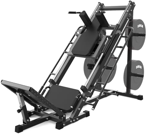 Leg Press Hack Squat Machine, Adjustable Leg Press Machine for Home Gym with Linear Bearing, Specialty Hack Squat Machine for Full Lower Body Workout with Weight Storage Posts