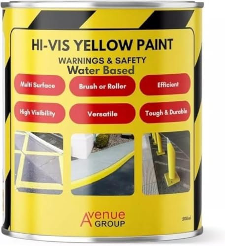 Avenue Water Based Hi-Vis Yellow Warning Paint High Visibility Satin (2.5L)