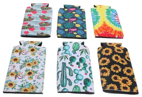 FONDOTIN Fundas para Latas De Bebidas 330 Ml Delgadas De Neopreno, Aislantes y Livianas, Paquete De 6 Unidades para Cerveza y Refrescos, Uso Portátil y Fácil De Transportar