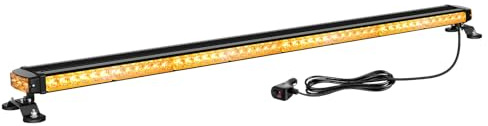 Willpower Magnetisk bas blinkande ljus, 124 cm 102 LED stroboskopljuslist 12 V 24 V, bärnstensfärgad tak nödsäkerhet fara varningsljus fyr dimlampa för offroad lastbil bil traktor 4x4 pickup fordon