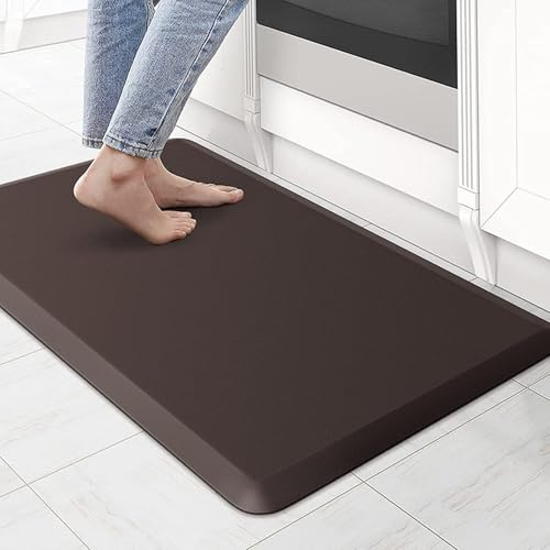 Fall Mat for Elderly Bedside, Waterproof Floor Mat Beveled, Prevention Pad Reduce, Cushion Safety Mat Reduces Impact, Reduce Risk for Handicap, Senior, Anti-Fatigue (Coffee,44*71CM/17*28IN)
