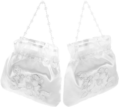 ASAKKURA Sacchetto Bomboniera la Sposa Coulisse, Set da 2 Borse Porta Soldi Floreali, Borsa da Sposa Elegante per Matrimoni, Damigelle e Celebrazioni