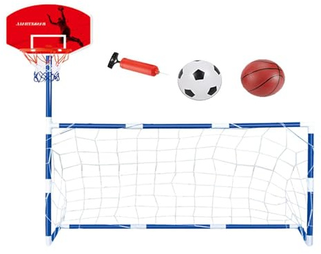 Generico Basketkorg inomhus, 2 i 1 utomhussporter och lekleksaker | Inomhus basketbollslekset, inkluderar basketkorg, fotbollsmål för pojkar och flickor