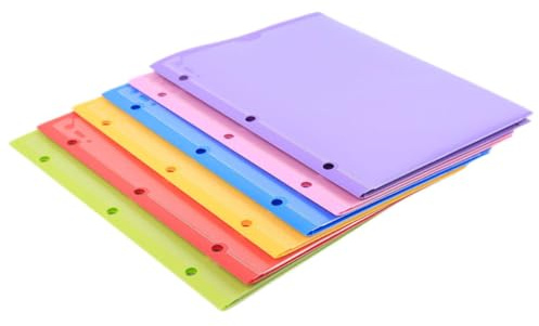 SHINEOFI Dossiers de Fichiers Double Pochette Transparente en PP Lot de 6 pour Classement et Rangement de Papiers Couleur Aléatoire au Bureau