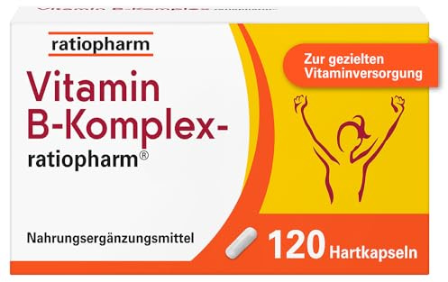 Vitamin B-Komplex-ratiopharm® Hartkapseln: Kombipräparat mit allen 8 B-Vitaminen. Für Energie* und Vitalität**, 120 Kapseln