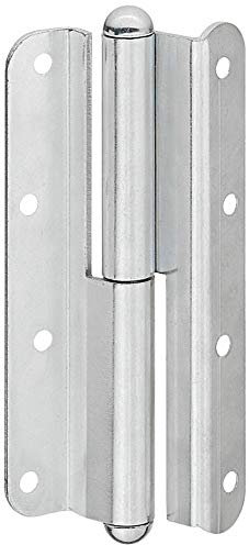 Gedotec Aufschraubband Metall Schwerlast-Scharnier QF 1 für gefälzte Zimmertüren | Anschlag: DIN Rechts | Türband mit Tragkraft bis 60 kg | MADE IN GERMANY | 1 Stück - Türscharnier für Holz-Innentüre