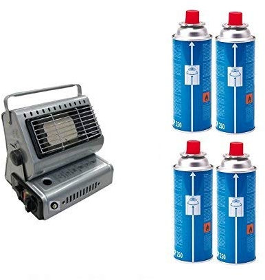 ALTIGASI Prime - Estufa de gas portátil con doble conexión GLP/Butano + 4 botes de gas