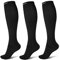 QXURkut 3 Paar Kompressionsstrümpfe Damen Herren, 15-20mmHg Stützstrümpfe Kompression Sport Strümpfe Laufsocken für Joggen Flug Reisen Fitness (L-XL)