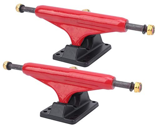 2PCS Skateboard Trucks, Aluminum Skateboard Bracket Sturdy Lightweight Tensor Trucks Skateboards(Röd)
