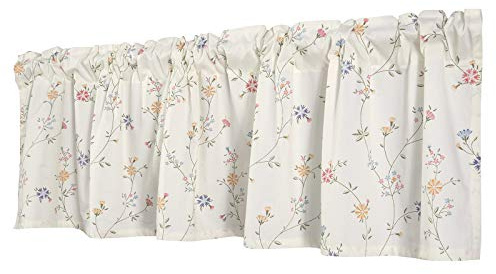 Dreamskull Fönstergardin, bistrogardin, lantställe, kort, kök, moderna korta gardiner, korta gardiner, köksgardin, gardinstång med blommönster, färgglad, 150 cm brett, litet fönster, korta fönster