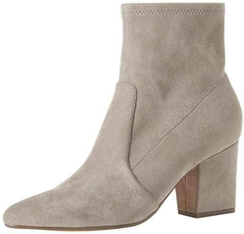 Amazon Essentials Bottines à Talons Ajustées et Souples Femme, Gris Colombe Micro Suède, 37 EU