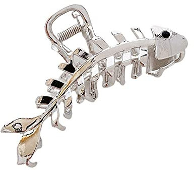 Pince à cheveux géométrique en forme d'arête de poisson pour femme - Accessoire de cheveux tendance - Barrettes styli requin H7b4 - Clip acrylique